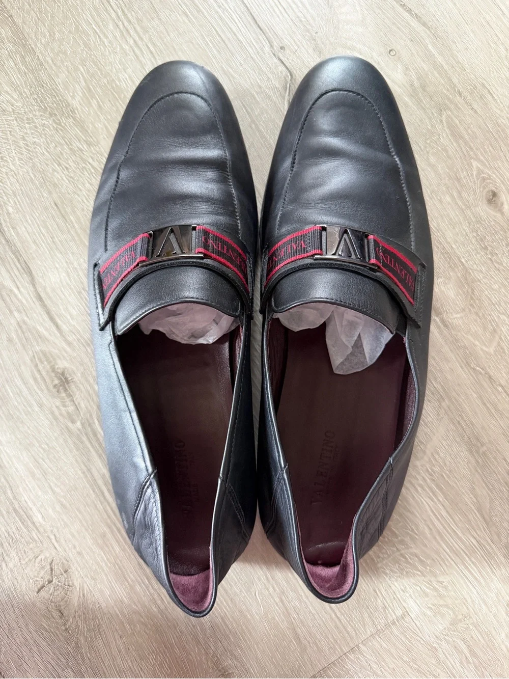 Valentino black men’s dress loafers EU 42